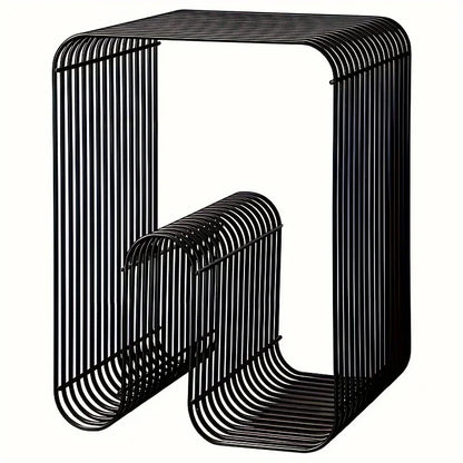 Modern Scandinavian Metal Coffee Table Living Room Furniture Sleek  Side Table Minimalist Storage for Magazines and Books