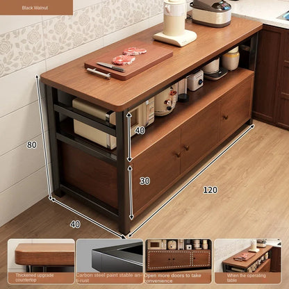 Multifunctional kitchen storage rack, sideboard cabinet, floor-standing wall table, workbench, cookware and bowl storage cabinet