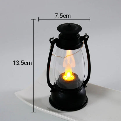 Calcifer Flameless Night Light Halloween Retro Decorative Candle Light Cartoon Anime Kerosene Lamp Bedroom Bedside Table Lamp