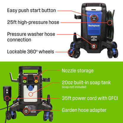 Westinghouse Open Box ePX3500 2500 PSI 1.76 GPM Electric Pressure Washer