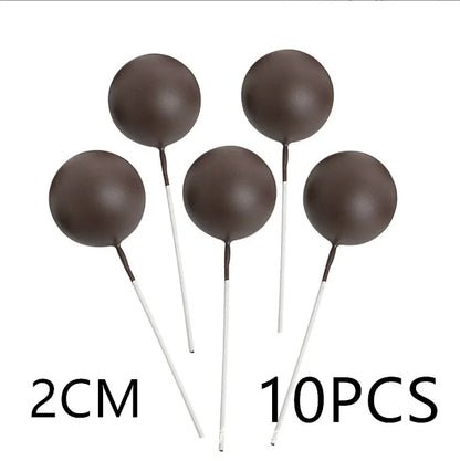 10 Pcs Colour Ball Happy Birthday Cake Topper 3CM Frosted Balls Kids Christmas Party Gift Cake Topper Wedding Dessert Decoration