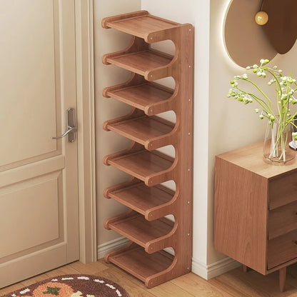 The shoe rack  and the narrow multi-layer storage rack in the household corner enters the door. Small space-saving shoe cabinet