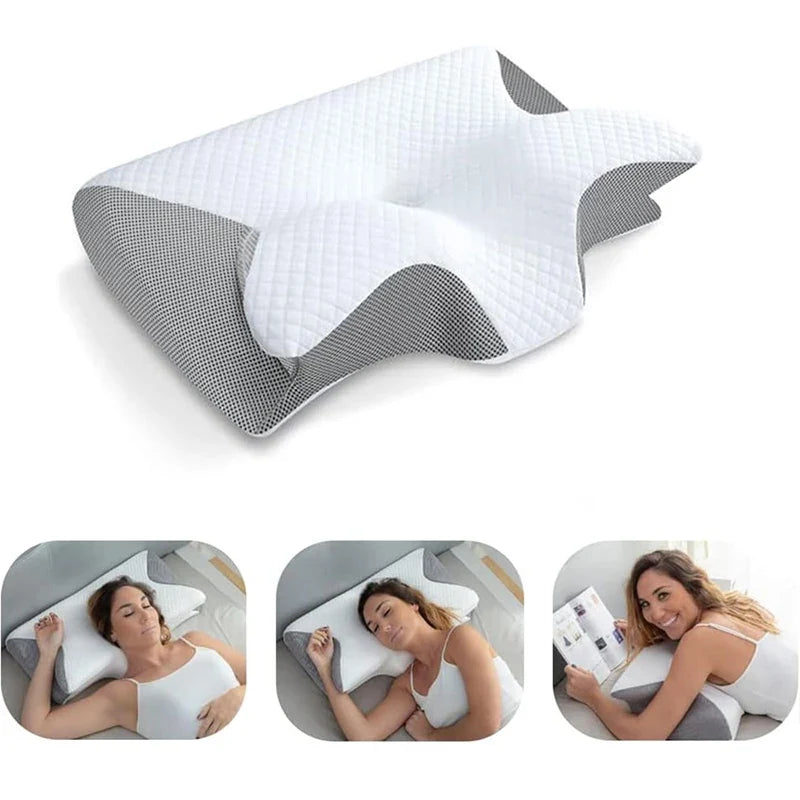 Comfortable Memory Foam Sleep Pillow Butterfly Sleep Memory Neck Pillow Cervical Orthopedic Neck Massage Slow Rebound Bed Pillow