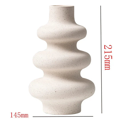 Nordic Style Flower Vase Morandi Geometric Vase Ceramic Art Crafts Bedroom Living Room Desktop Decoration Vase Decoration Home