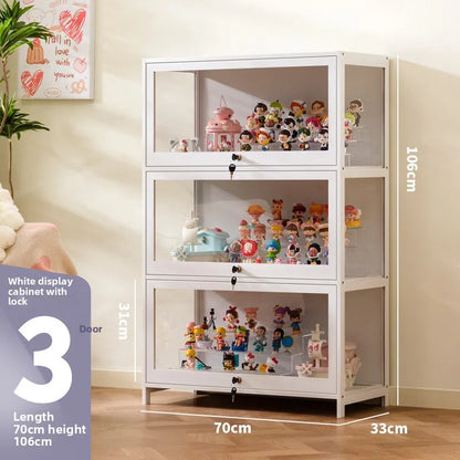 Figure cabinet with lock transparent Lego display cabinet household blind box ornament two-dimensional pain cabinet