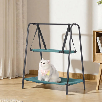 Cat Hammock Window Bed Kitten Sunny Seat Hanging Mount Beds Cat Sofa Wall Pet Hanging Winter Dual-Layer Hammock Cat Climbing