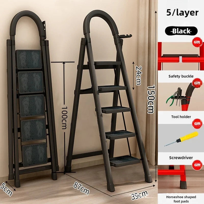 Ladder, zigzag ladder, folding ladder, three four five six step ladder, thickened carbon steel engineering ladder