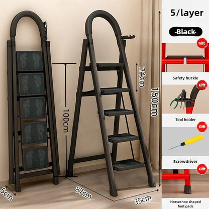 Ladder, zigzag ladder, folding ladder, three four five six step ladder, thickened carbon steel engineering ladder