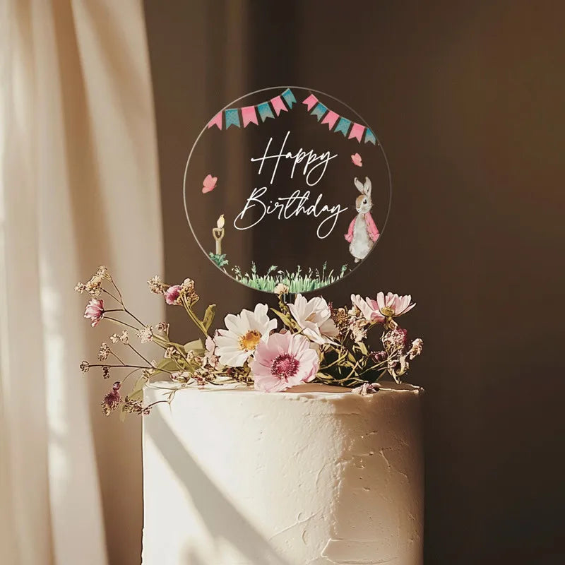 2025 New Happy Birthday Cake Toppers Decoration Unique Acrylic MR&MRS Wedding Party Cake Toppers for Baby Shower Baking Supplies