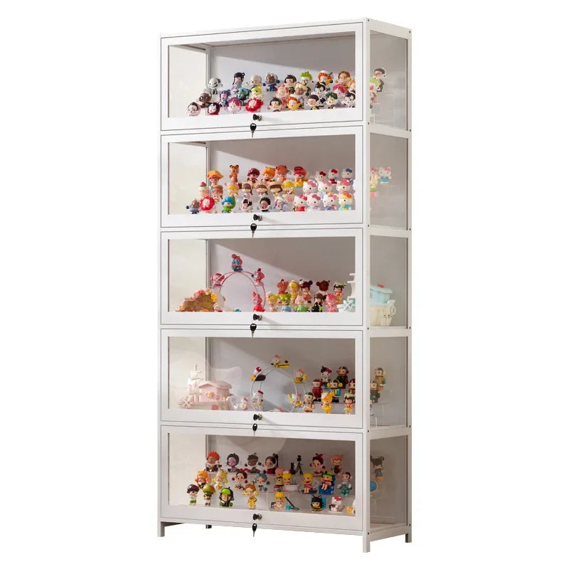 Figure cabinet with lock transparent Lego display cabinet household blind box ornament two-dimensional pain cabinet