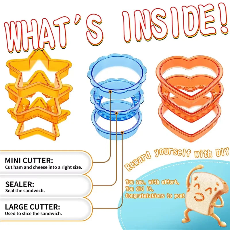 Sandwich Cutter and Sealer Crustless Sandwich Maker PP Sandwich Press Maker Peanut Butter Jelly Crustless Sandwich Cutters YY125