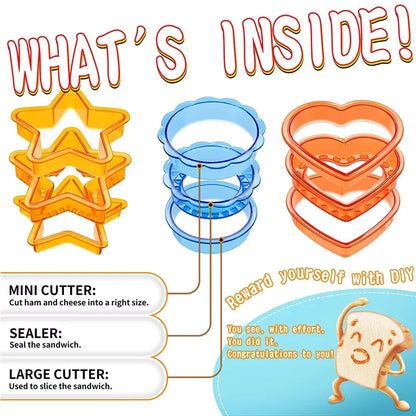 Sandwich Cutter and Sealer Crustless Sandwich Maker PP Sandwich Press Maker Peanut Butter Jelly Crustless Sandwich Cutters YY125