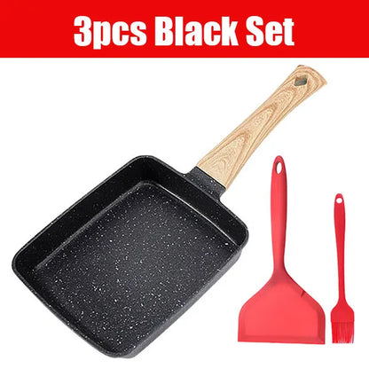 Nonstick Tamagoyaki Pan Japanese Omelette Egg Pan Rectangular Egg Roll Pan with Detachable Anti Scalding Handle for All Stove