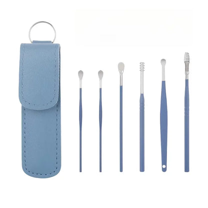 Effective 6Pcs Earwax Cleaning Tool with Spiral Earpick and Ear Curette, Ear Care Tool for Daily Use