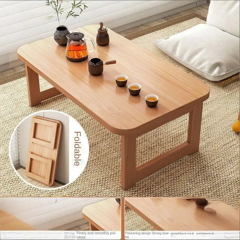 Foldable table, bay window table, tatami table, small coffee table, bed dining table, low table