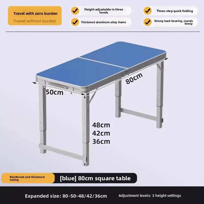 Portable Folding Picnic Table Adjustable Height Lightweight Compact Aluminum Easy Carry Camping Beach Tailgate Backyard Tables