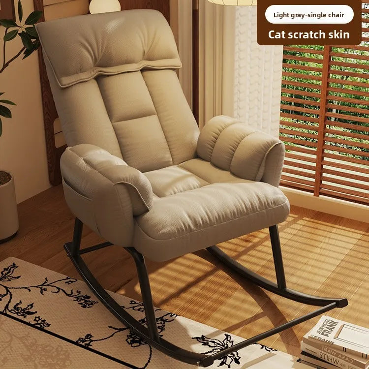 Lazy rocking chair Home retro balcony Leisure folding reclining chair Sofa chair Bedroom Single person can sit and lie down