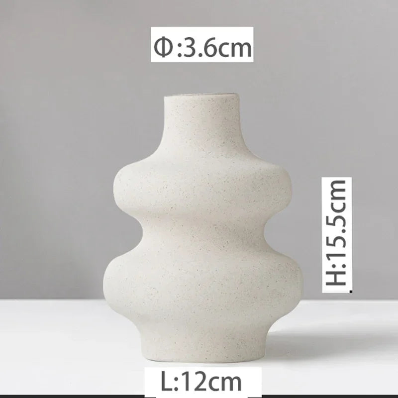 Nordic Style Flower Vase Morandi Geometric Vase Ceramic Art Crafts Bedroom Living Room Desktop Decoration Vase Decoration Home