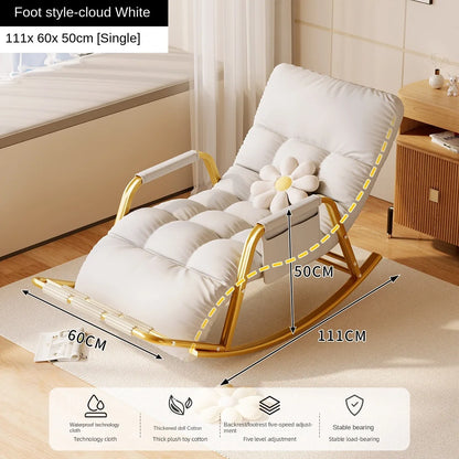 Recliner rocking chair adult sitting and sleeping dual-purpose internet celebrity lazy sofa balcony living room leisure chair