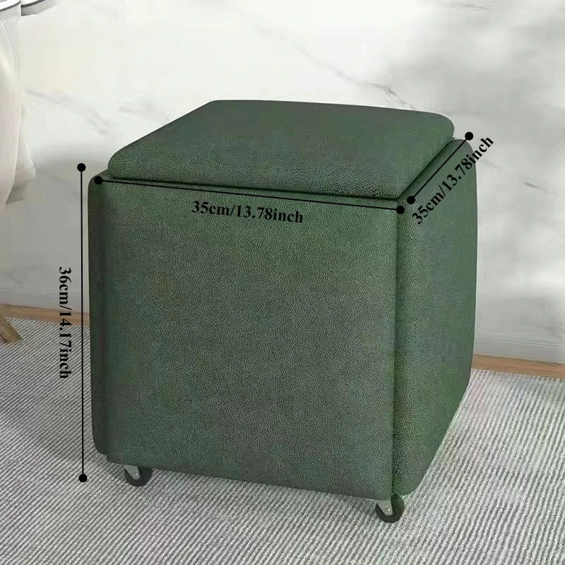 Multi-Functional Rubik's Cube Stool - 5-in-1 Storage Ottoman, Serves as Coffee Table, Dining & Shoe Bench, Nordic Style, silla