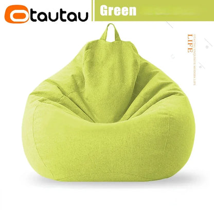 OTAUTAU Cotton Linen Bean Bag Cover without Filler Floor Corner Lazy Beanbag Chair Pouf Salon Ottoman Puff Lounger Sac DD002