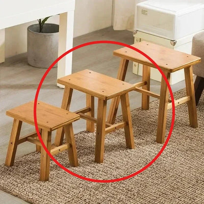 Thickened Nanzhu Mazar Stool Wooden Bench Small Stool Short Household Bathroom Portable and Simple