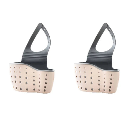 1-4PCS Household Adjustable Button Type Sink Drain Hanging Bag Kitchen Storage Shelf Faucet Sponge Twolayer Drain Hanging Basket