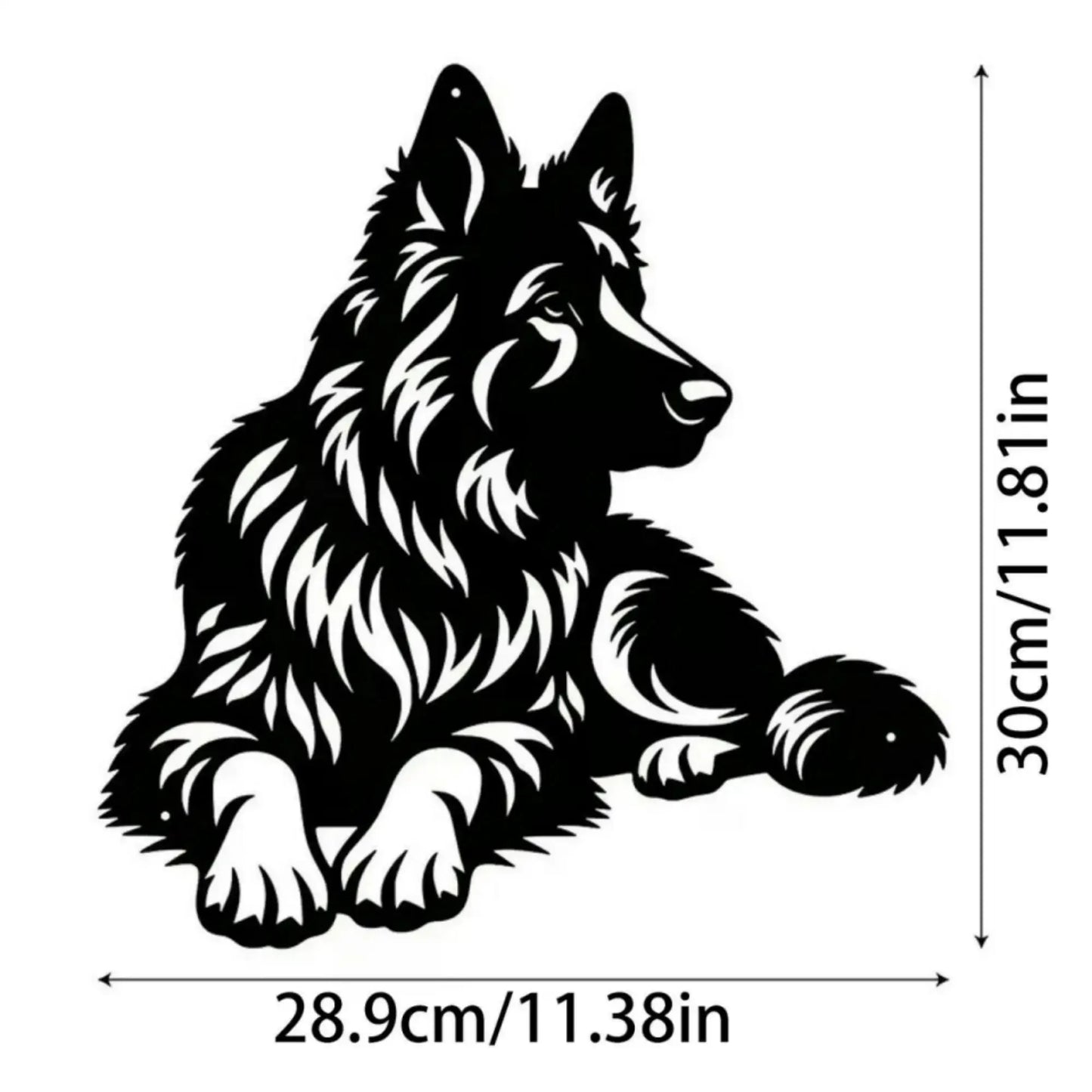 Artistic Metal German Shepherd Wall Art - Iron Silhouette Sculpture, Ideal for Outdoor Garden & Indoor Living Room Decor