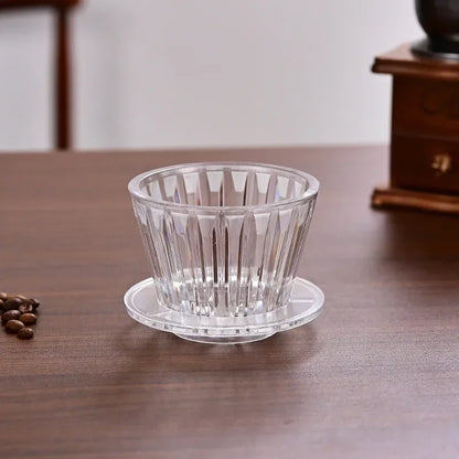 1-2Cups Coffee Dripper Crystal Eye Pour Over Coffee Filter Coffee Filter Cup Filter Papers Press Flat Bottom Increase Uniformity