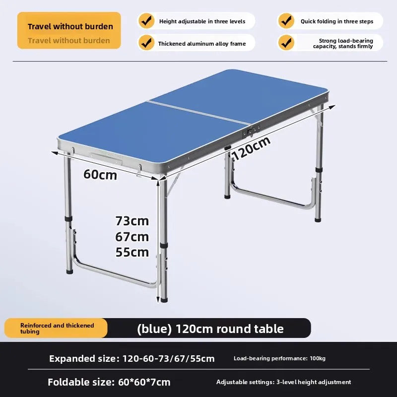 Folding table stall folding outdoor portable lifting work table camping picnic night market folding table and chairs