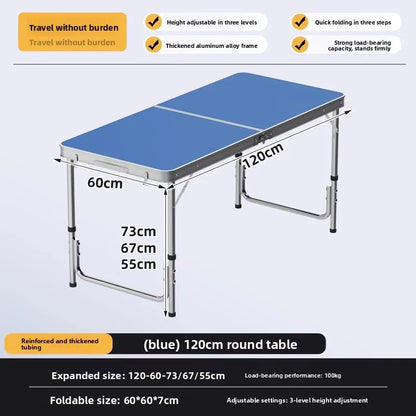 Folding table stall folding outdoor portable lifting work table camping picnic night market folding table and chairs