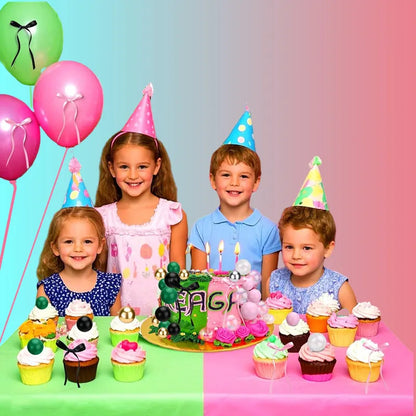 10 Pcs Colour Ball Happy Birthday Cake Topper 3CM Frosted Balls Kids Christmas Party Gift Cake Topper Wedding Dessert Decoration
