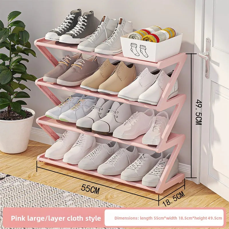 Simple Household Shoe Storage Creative Z-shaped Shoe Rack Multi-layer Assembly Shoe Rack for Dormitories Shoe Storage save space
