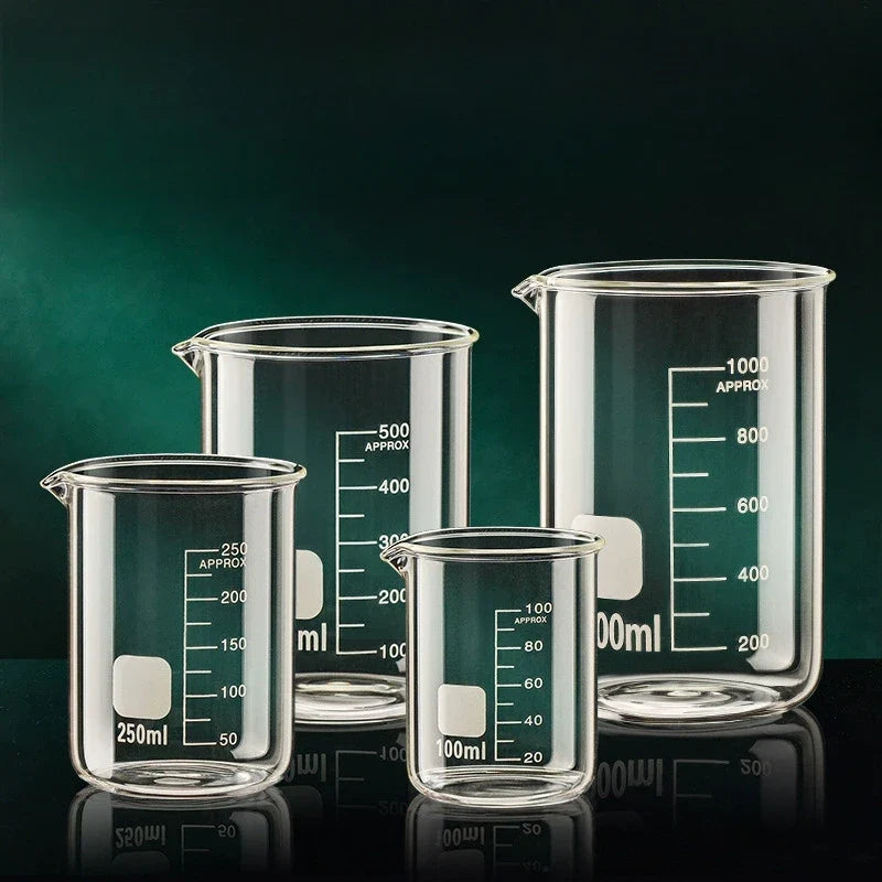 50-1000ml High Borosilicate Glass Measuring Cup Kitchen Laboratory Transparent Beaker with Scale Kitchen Baking Measuring Cup