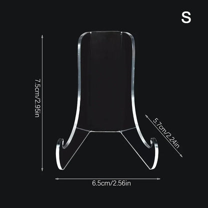 Clear Acrylic Plate Stand Countertop Tea Brick Book Magazine Painting Collection Artwork Display Holder Plates Bowls Rack Easel