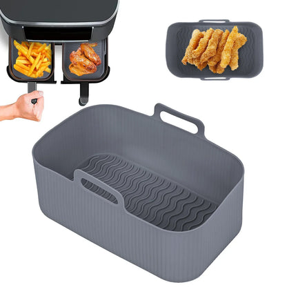 2pc/1pc Air Fryer Silicone Tray Rectangle Oven Baking Basket Reusable Liner Insert Dish Fried Chicken for Airfryers Accessories