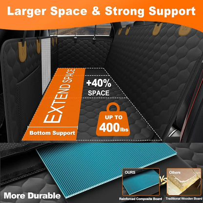 Cat Car Seat Cover for Back Seat,100% Waterproof Scratch Proof Nonslip Seat Cover,600D Heavy Duty Scratch Proof Nonslip Durable