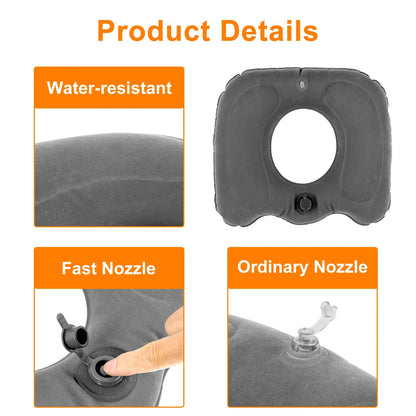 Inflatable Donut Seat Cushion for Hemorrhoid Pad Adjustable Lightweight Leakproof Inflatable Massage Pillow Chair Seat Cushion