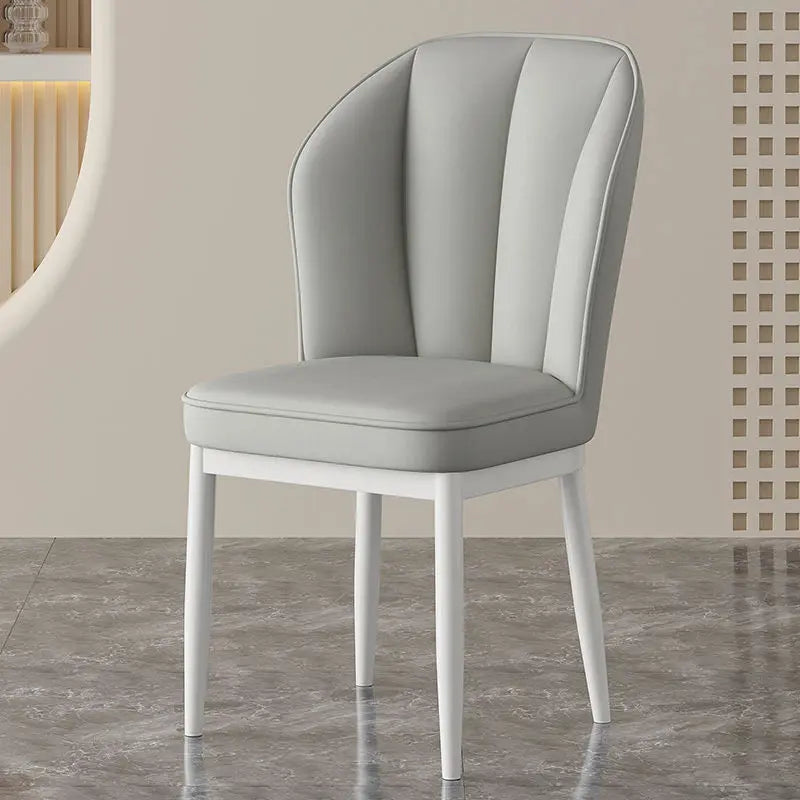 Cream Dining Chair - Modern Minimalist Lounge Chair with Wooden Legs, Mid-Century Accent Chair for Living Room & Dining Room