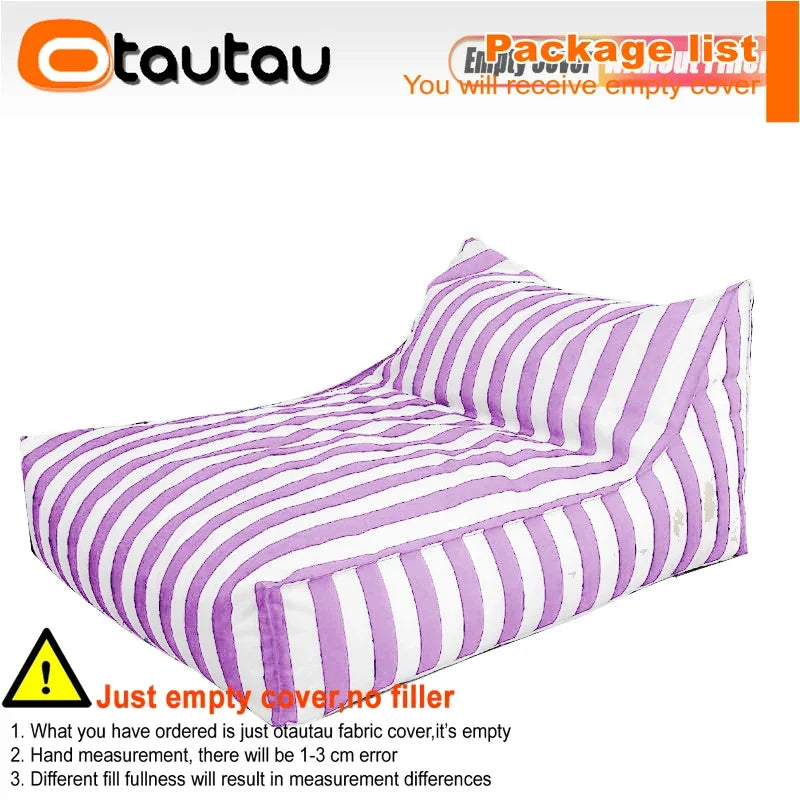OTAUTAU Outdoor Waterproof Oxford Bean Bag Cover Floats Lounger SF343【No Filler Inside! You Need To Buy Filler By Yourself !】