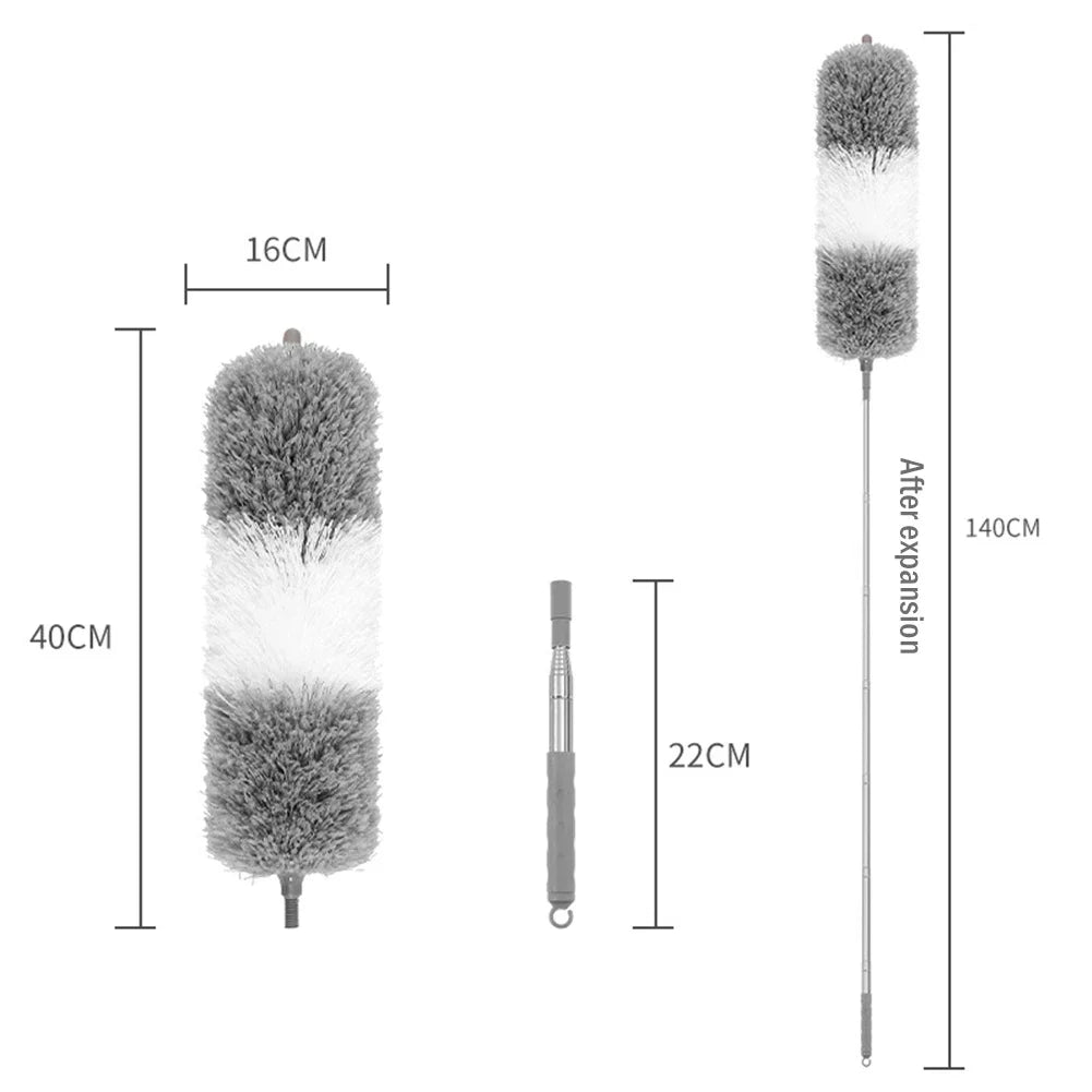 New Microfiber Duster Extendable Duster Cleaner Brush Telescopic Ceiling Microfiber Brushes Bendable Dust Cleaning