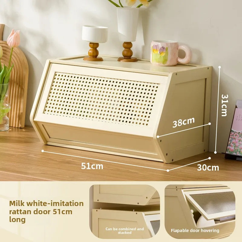 Multi functional stackable storage cabinet with lid, miscellaneous storage box, household storage box, bedside cabinet