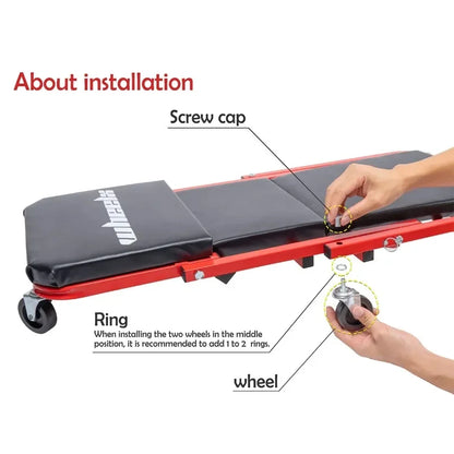 Dual-purpose foldable repair car reclining board repair stool Z-type repair car board repair work stool Auto repair beauty stool