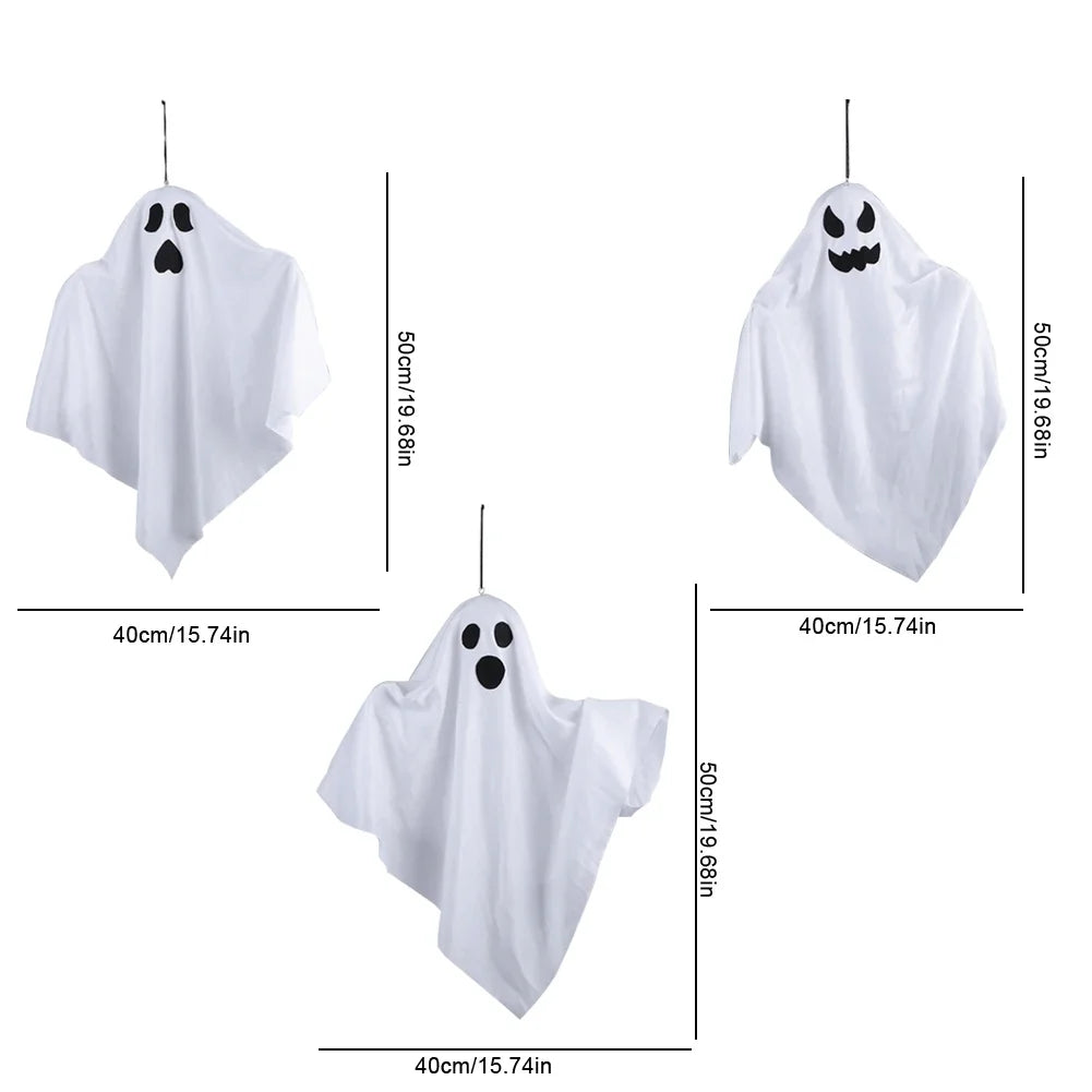 1/3PCS Spooky Ghost Halloween Decoration Waterproof Halloween LED Fabric Hanging Ghost Light for Lawn Garden Home Party Decor