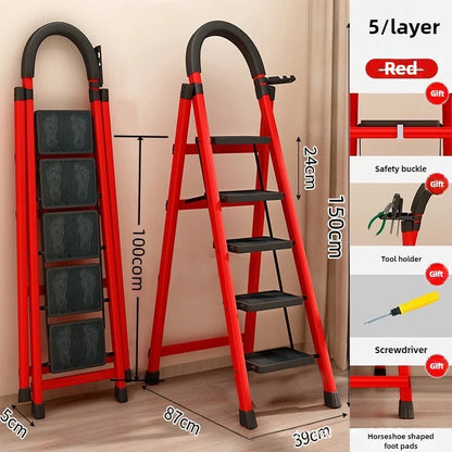 Ladder, zigzag ladder, folding ladder, three four five six step ladder, thickened carbon steel engineering ladder