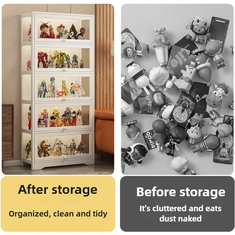Figure transparent acrylic storage box display cabinet LEGO POP MART non-glass ornament shelf display cabinet