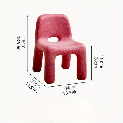 Nordic Style Plastic Chair with Backrest, Stylish Chair for Bedroom Living Room Dormitory & Entertainment Room