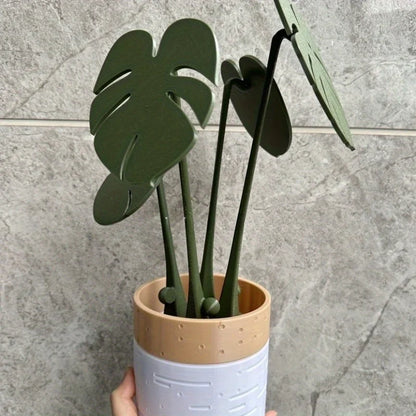 Monstera coaster plant turtle bamboo coaster plant with magnet 3D printing cross-border explosion