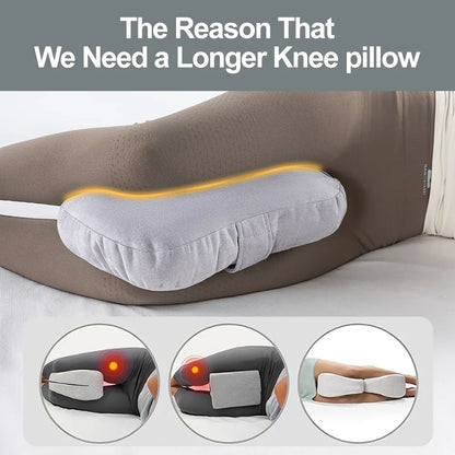 Knee Pillow for Side Sleepers，Support Leg Pillow for Hip & Back Pain, Plush，Bind Belt & Machine Washable