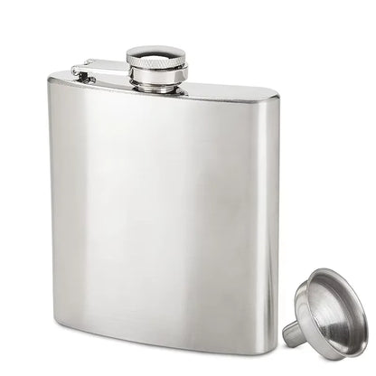 6 oz Stainless Steel Hip Flask with Funnel Leakproof Hip Flask For Alcohol Liquor Bulk Wedding Party Whiskey Flask YY208